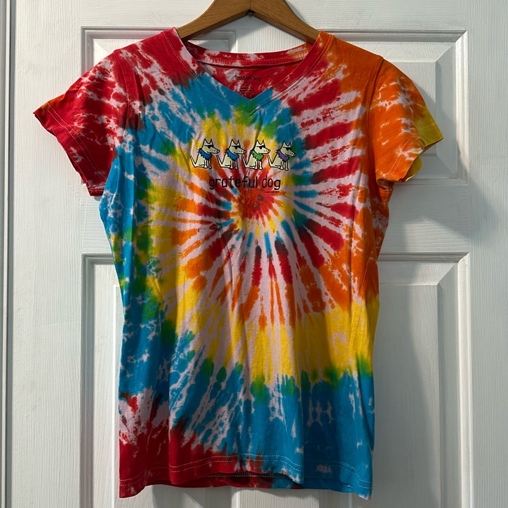 Teddy the Dog “Grateful Dog” tie dye T-shirt